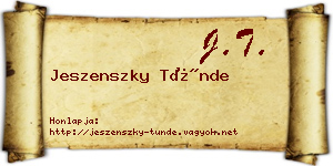 Jeszenszky Tünde névjegykártya