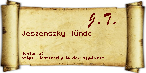 Jeszenszky Tünde névjegykártya