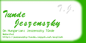 tunde jeszenszky business card